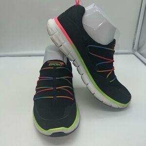 Skechers Sport Women's Loving Life Memory Foam Fashion Sneaker‎ 8.5 Black/Multi